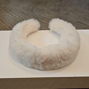 White fuzzy headband
